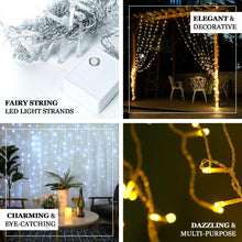 192 LED Icicle Fairy Lights Warm White 8 Modes Curtain 5 Feet x 8 Feet Size 