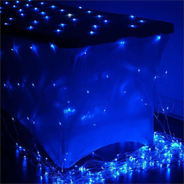 Illuminate Your Event with Bright Blue 600 LED Fish Net Lights