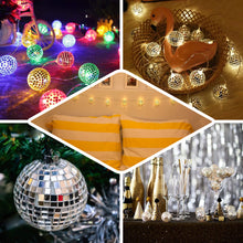 Cool White 10 LED Disco Mirror Ball String Light 6 Feet Silver Battery Operated