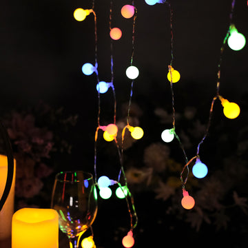 Add a Colorful Glow to Your Event with Frosted 50 LED Bulb Battery Operated Fairy String Lights