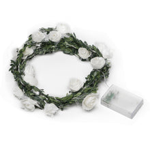 Warm White Rose Lace Flower Garland Vine String Lights with 20 LED Artificial Battery Operated 9 Feet#whtbkgd