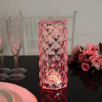 Rose Crystal Diamond Acrylic LED Color Changing Decorative Table Lamp