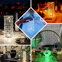 Rose Crystal Diamond Acrylic LED Table Lamp Touch And Remote Operation