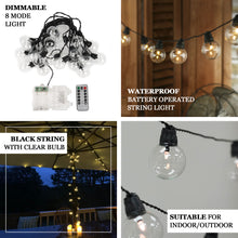 26FT String LED Lights With 25 Clear Glass Bulbs 8 Mode Dimmable Warm White Waterproof Outdoor/Indoor Patio - Remote Included