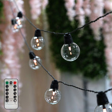 26FT String LED Lights With 25 Clear Glass Bulbs 8 Mode Dimmable Warm White Waterproof Outdoor/Indoor Patio - Remote Included