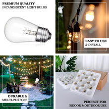 24 Pack Warm White Outdoor String Light Bulbs S14 Incandescent11 Watt +1 Extra Replacement Bulb FREE