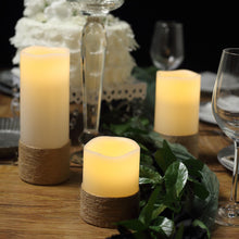 3 Set Natural Flameless LED Remote Operated Battery Powered Pillar Candles 4 Inch 6 Inch 8 Inch