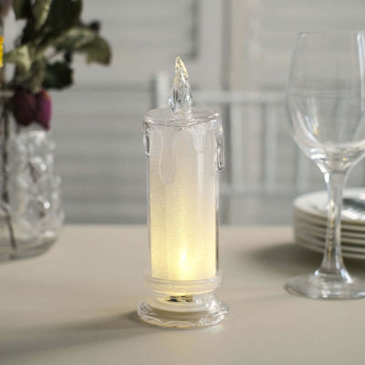 LED candle with realistic flame effect, creating a warm ambiance.