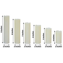 Set Of 6 Battery Operated Warm White Flicker Led Drip Wax Pillar Candles