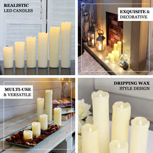 Set Of 6 Warm White Flameless Flicker Led Pillar Candles 