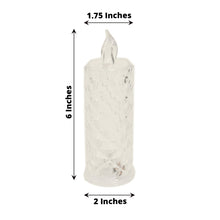 6 Inch Warm White Clear Acrylic LED Diamond Pillar Battery Operated Candle Lamps 3 Pack