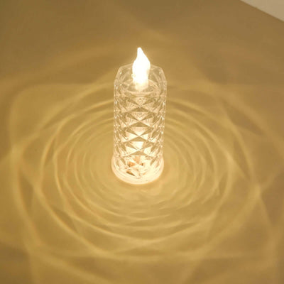 Crystal candle holder casting beautiful light patterns
