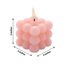 2 Inch Rose Gold & White Bubble LED Candle Set 2 Pack 
