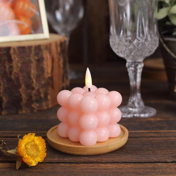 Blush Flameless Decorative Bubble Candles: Add Modern Elegance to Your Space
