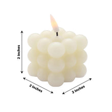 Warm White LED Candles 2 Pack 2 Inch Size Ivory Wax