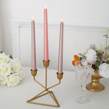 Add Warmth and Elegance to Your Event with Gradient Rose Gold LED Taper Candles