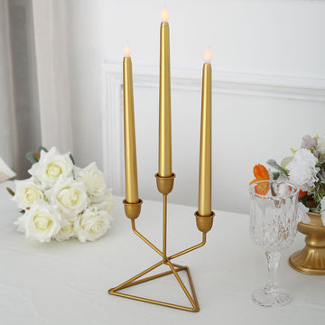 Add Warmth and Elegance to Your Event with Gold Warm Flickering Flameless LED Taper Candles