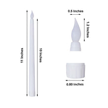 Reusable 11 Inch LED Taper Candle White Flickering Flameless Battery Operated Set of 3
