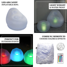 LED Waterproof Inflatable Light Up Color Changing Remote Battery Operated Light Up Sofa Furniture 40 Inch Width x 32 Inch Height 