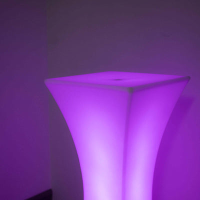 Purple decorative lamp with a modern design.
