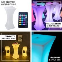 LED Waterproof Rechargeable Light Up Color Changing Cordless Light Up Cocktail Table Furniture 18 Inch x 43 Inch 