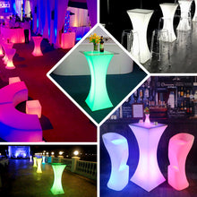 Rechargeable LED Waterproof Light Up Color Changing Cordless Light Up Cocktail Table Furniture 18 Inch x 43 Inch 