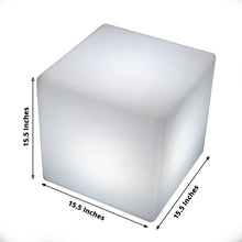 15.5 Inch Rechargeable LED Light Cube Stool Illuminated Furniture