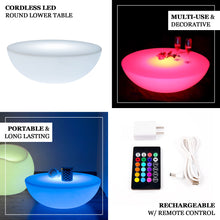 LED Round Table 23.5 Inch Rechargeable And Cordless