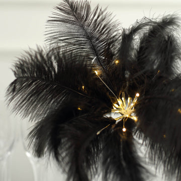 Enhance Every Occasion with the Black Ostrich Feather Cordless Wedding Centerpiece