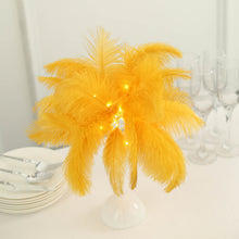 15inch LED Gold Ostrich Feather Table Lamp Desk Light
