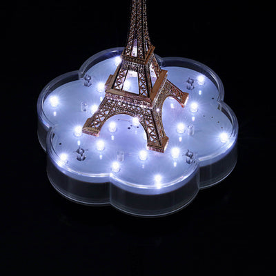 4-Pack LED Disc Lights 6" Flower Shaped Design White - 23 LEDs with Remote for DIY Centerpieces
