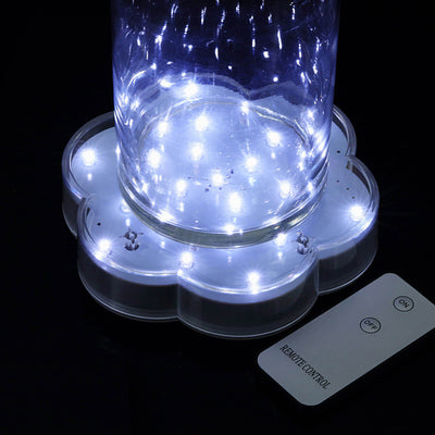4-Pack LED Disc Lights 6" Flower Shaped Design White - 23 LEDs with Remote for DIY Centerpieces