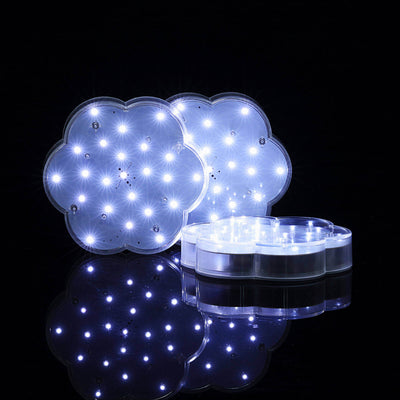 4-Pack LED Disc Lights 6" Flower Shaped Design White - 23 LEDs with Remote for DIY Centerpieces