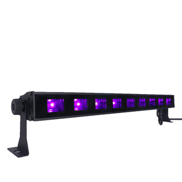 Illuminate Your Space with the Vibrant Purple Glow of the 27W 9 LED UV Stage Floor Wall Light Bar