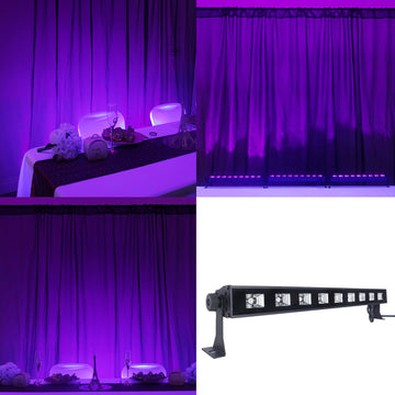 Illuminate Your Space with the Vibrant Purple Glow of the 27W 9 LED UV Stage Floor Wall Light Bar