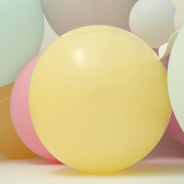 2 Pack | 32" Large Balloons Helium or Air Latex Balloons Pastel Yellow