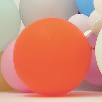 2 Pack Large Matte Orange Helium or Air Premium Latex Balloons 32"