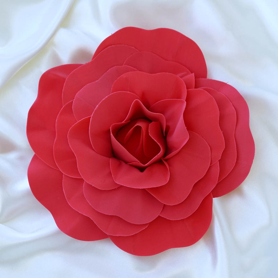 4 Pack | 12inch Large Red Real Touch Artificial Foam DIY Craft Roses#whtbkgd