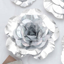 4 Pack | 16inch Large Silver Real Touch Artificial Foam DIY Craft Roses#whtbkgd