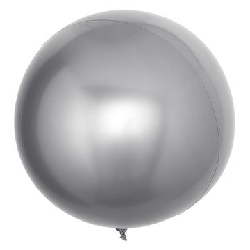 2 Pack Large Silver Reusable UV Protected Sphere Vinyl Balloons 30"