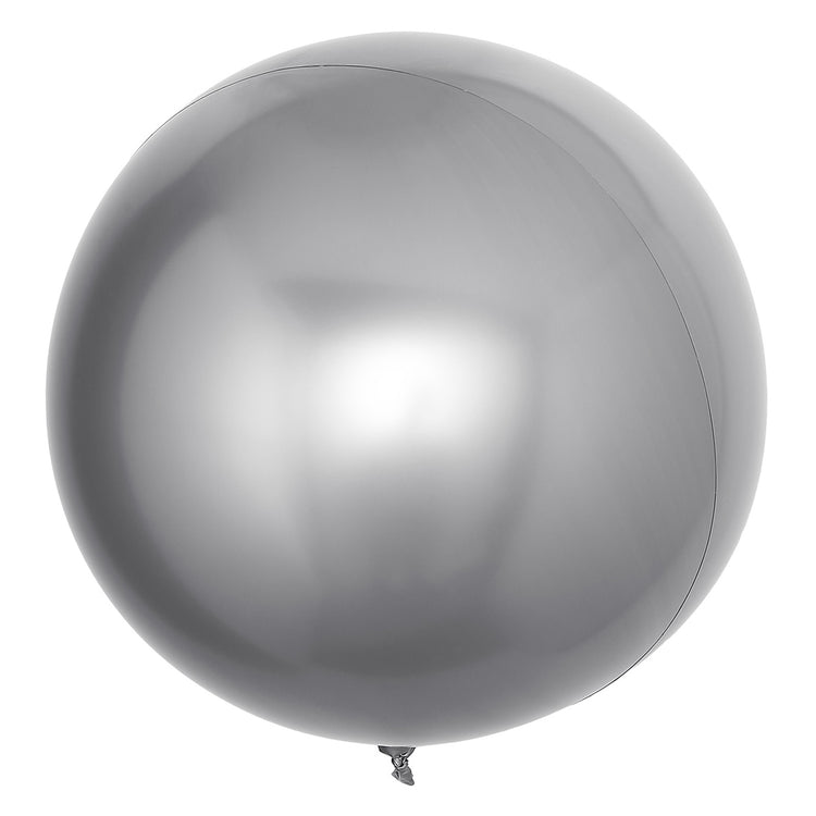 2 Pack | 30inch Large Silver Reusable UV Protected Sphere Vinyl Balloons#whtbkgd