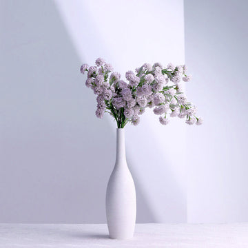 2 Bushes Lavender Lilac Artificial Chrysanthemum Mum Flower Bouquets 33"