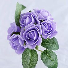 Lavender Artificial Foam Flowers with Flexible Stem and Leaves 2 Inch 24 Roses