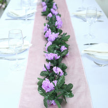 Lavender Artificial Silk Rose Flower Garland 6 Feet Long And UV Protected