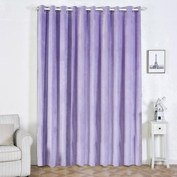 2 Pack Lavender Lilac Premium Velvet Thermal Blackout Curtains With Chrome Grommet Window Treatment Panels 52"x108" 330 GSM