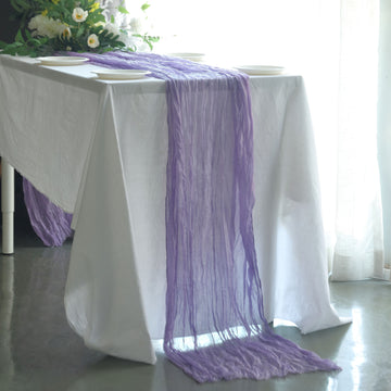 Lavender Lilac Gauze Cheesecloth Boho Table Runner 10ft