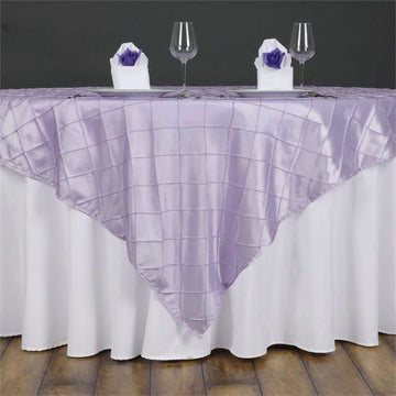 Lavender Lilac Pintuck Square Table Overlay 60"x60"