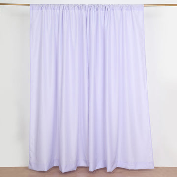 2 Pack Lavender Lilac Polyester Drapery Panels With Rod Pockets, Photography Backdrop Curtains 130 GSM 10ftx8ft