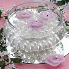 4 Pack | 2.5inch Lavender Lilac Rose Flower Floating Candles, Wedding Vase Fillers