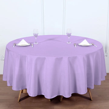 Lavender Lilac Seamless Polyester Round Tablecloth 90"